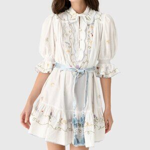 ALEMAIS-Giulia embroidered mini dress